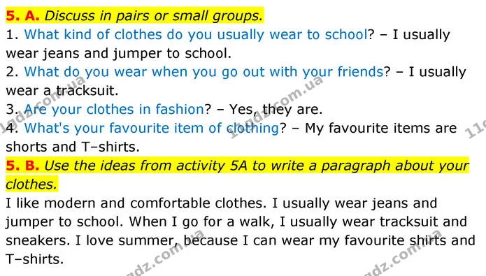 5. A. Discuss in pairs or small groups. — ГДЗ Англійська мова 6 клас Мітчелл