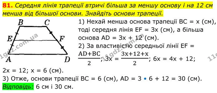81 — ГДЗ Геометрія 8 клас Істер