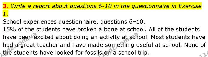 3. Write a report about questions 6-10 in the questionnaire in Exercise 1. — ГДЗ робочий зошит Англійська мова 7 клас Prepare