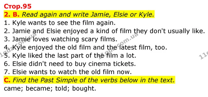 2. B. Read again and write Jamie, Elsie or Kyle. — ГДЗ Англійська мова 5 клас Мітчелл