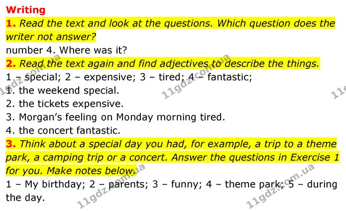 1. Read the text and look at the questions. Which question does the writer not answer? — ГДЗ робочий зошит Англійська мова 6 клас Prepare