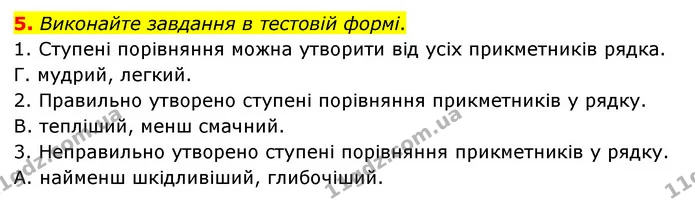 5. Виконайте завдання в тестовій формі. — ГДЗ Українська мова 6 клас Авраменко
