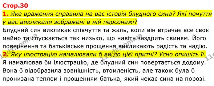 1. Яке враження справила на вас історія блудного сина? Які почуття у вас викликали зображені в ній персонажі? — ГДЗ Зарубіжна література 6 клас Волощук