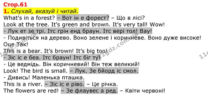 1. Слухай, вказуй і читай. — ГДЗ Англійська мова 2 клас Мітчелл