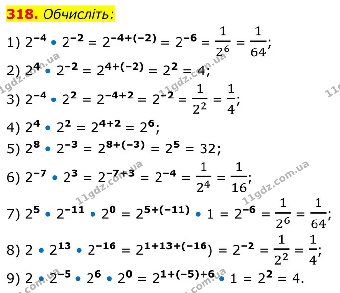 318. Обчисліть: — ГДЗ Алгебра 8 клас Тарасенкова