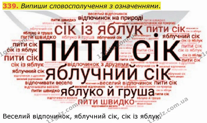 339. Випиши словосполучення з означеннями. — ГДЗ Українська мова 5 клас Онатій