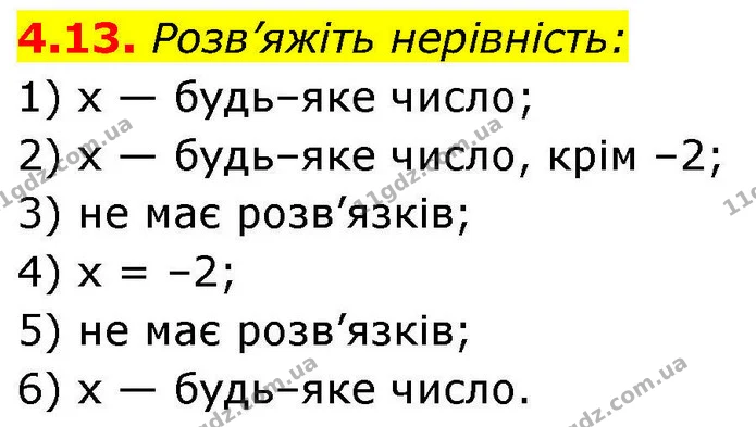 4.13. Розв’яжіть нерівність: — ГДЗ Алгебра 9 клас Істер