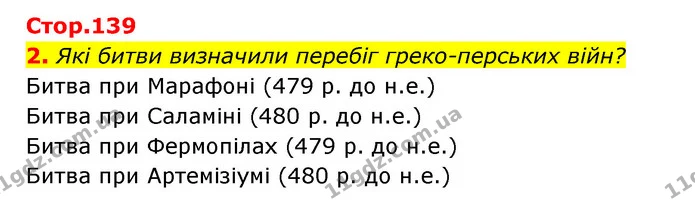 2. Які битви визначили перебіг греко-перських війн? — ГДЗ Історія України Всесвітня історія 6 клас Бандровський