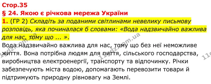 1. (ГР 2) Складіть за поданими світлинами невелику письмову розповідь, яка починалася б словами: «Вода надзвичайно важлива для нас — ГДЗ Зошит практичні Географія 8 клас Гільберг