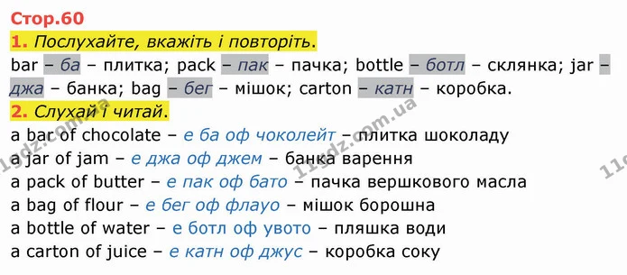 1. Послухайте, вкажіть і повторіть. — ГДЗ Англійська мова 4 клас Карпюк НУШ