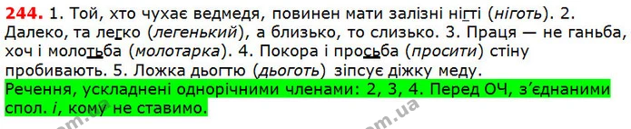 244 — ГДЗ Українська мова 5 клас Глазова 2018 — ГДЗ Українська мова 5 клас Глазова 2018