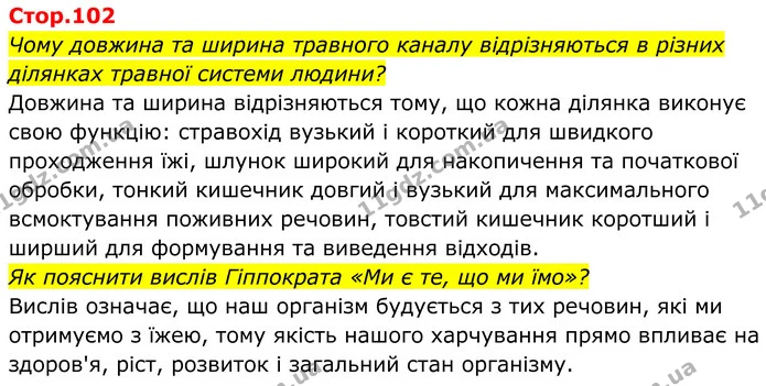 Чому довжина та ширина травного каналу відрізняються в різних ділянках травної системи людини? — ГДЗ Біологія 8 клас Балан