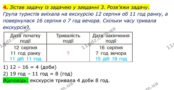 4. Зістав задачу із задачею у завданні 3. Розв’яжи задачу. — ГДЗ Математика 4 клас Скворцова