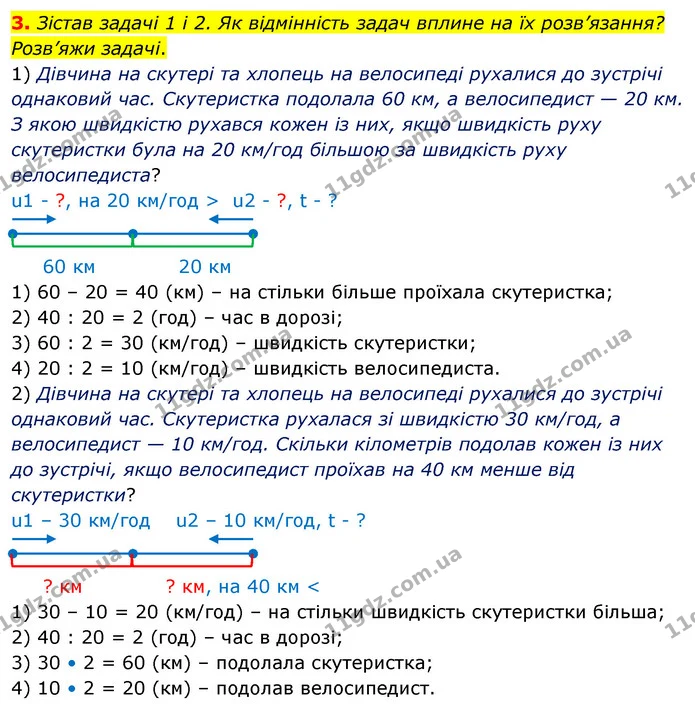 3. Зістав задачі 1 і 2. Як відмінність задач вплине на їх розв’язання? Розв’яжи задачі. — ГДЗ Математика 4 клас Скворцова