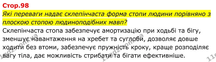 Стор. 98 — 0 — ГДЗ Біологія 8 клас Балан — ГДЗ Біологія 8 клас Балан