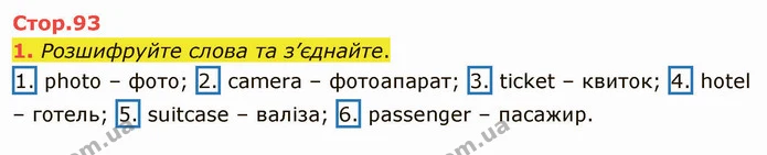 1. Розшифруйте слова та з’єднайте. — ГДЗ Робочий зошит Англійська мова 4 клас Карпюк