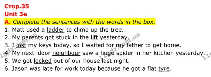 A. Complete the sentences with the words in the box. — ГДЗ Робочий зошит Англійська мова 6 клас Мітчелл