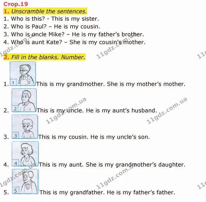 1. Unscramble the sentences. — ГДЗ зошит Англійська мова 3 клас Косован (Карпюк)
