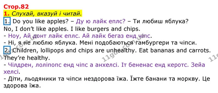 1. Слухай, вказуй і читай. — ГДЗ Англійська мова 2 клас Мітчелл