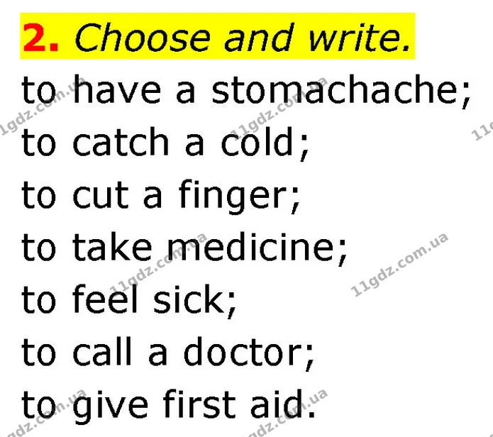 2. Choose and write. — ГДЗ Робочий зошит Англійська мова 7 клас Карпюк