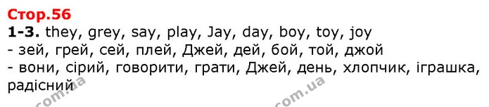 Стор. 56 — 1-3 — ГДЗ Англійська мова 2 клас Карпюк 2019 — ГДЗ Англійська мова 2 клас Карпюк 2019