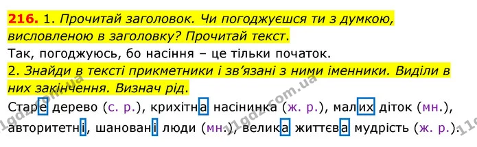 216. 1. Прочитай заголовок. Чи погоджуєшся ти з думкою, висловленою в заголовку? Прочитай текст. — ГДЗ Українська мова та читання 3 клас Кравцова (1 частина)