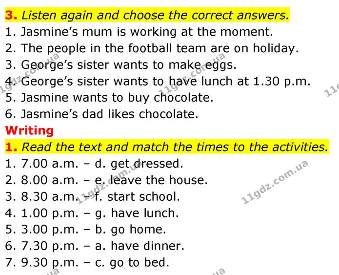 3. Listen again and choose the correct answers. — ГДЗ робочий зошит Англійська мова 6 клас Prepare