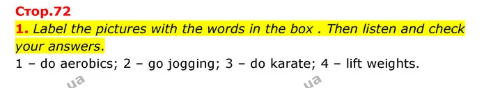 1. Label the pictures with the words in the box . Then listen and check your answers. — ГДЗ Англійська мова 6 клас Мітчелл