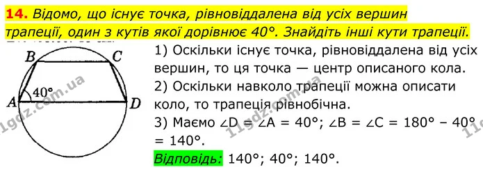 14 — ГДЗ Геометрія 8 клас Істер