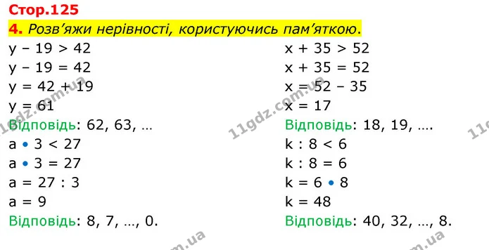 4. Розв’яжи нерівності, користуючись пам’яткою. — ГДЗ Математика 3 клас Скворцова 1-2 ч.