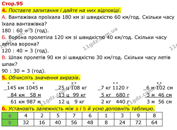 4. Поставте запитання і дайте на них відповіді. — ГДЗ Математика 4 клас Логачевська 1 та 2 частини