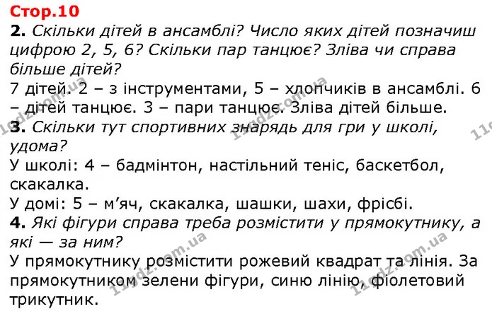 2. Скільки дітей в ансамблі? Число яких дітей позначиш цифрою 2, 5, 6? Скільки пар танцює? Зліва чи справа більше дітей? — ГДЗ Математика 1 клас Лишенко 2018