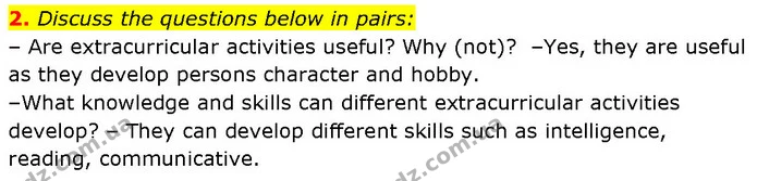 2. Discuss the questions below in pairs: — ГДЗ Робочий зошит Англійська мова 7 клас Карпюк