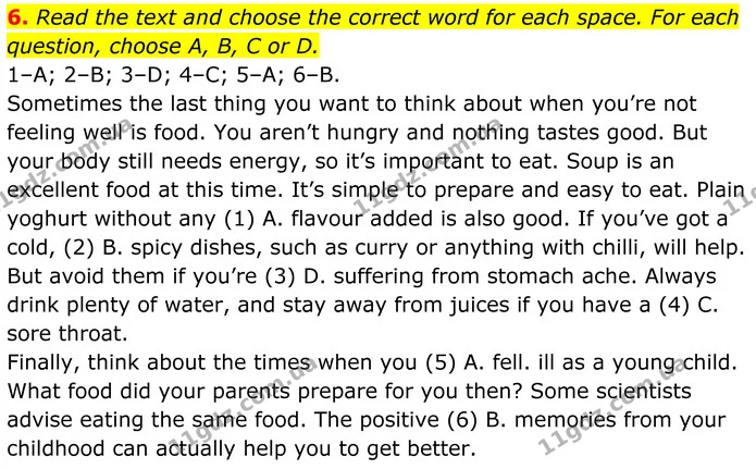 6. Read the text and choose the correct word for each space. For each — ГДЗ Англійська мова 8 клас Стайрінг (Prepare)