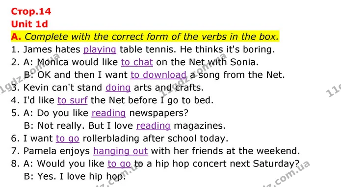 A. Complete with the correct form of the verbs in the box. — ГДЗ Робочий зошит Англійська мова 6 клас Мітчелл