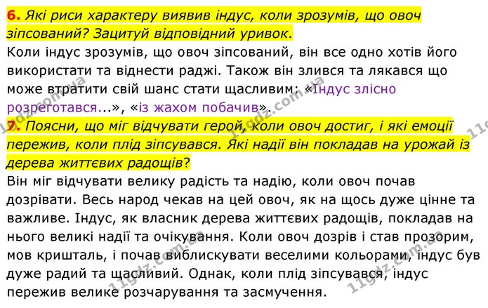 6. Які риси характеру виявив індус, коли зрозумів, що овоч зіпсований? Зацитуй відповідний уривок. — ГДЗ Українська література 6 клас Коваленко 2023