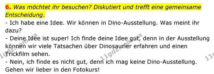 6. Was möchtet ihr besuchen? Diskutiert und trefft eine gemeinsame Entscheidung. — ГДЗ Німецька мова 6 клас Сотникова 2 рік (2023)