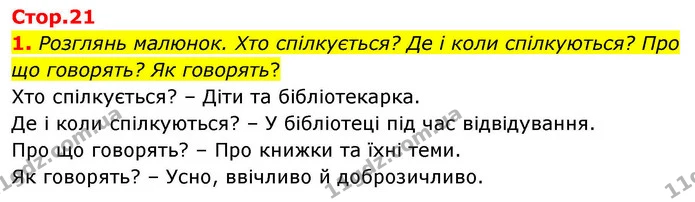 1. Розглянь малюнок. Хто спілкується? Де і коли спілкуються? Про що говорять? Як говорять? — ГДЗ Українська мова та читання 4 клас Большакова