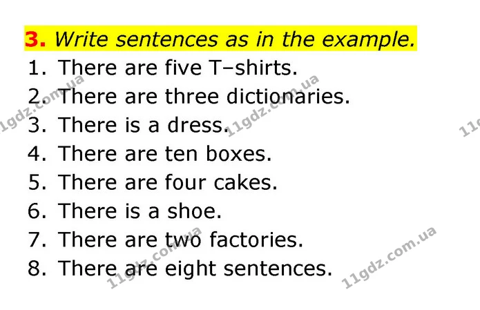 3. Write sentences as in the example. — ГДЗ Робочий зошит Англійська мова 5 клас Косован (Дж. Коста)
