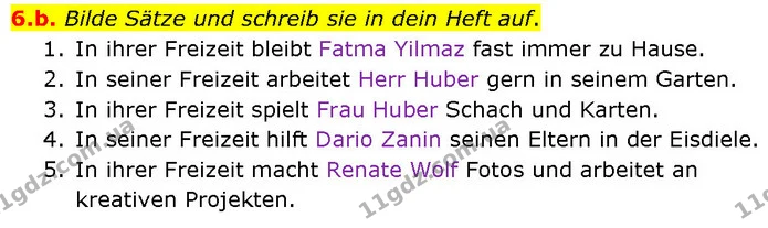 6.b. Bilde Sätze und schreib sie in dein Heft auf. — ГДЗ Німецька мова 7 клас Басай
