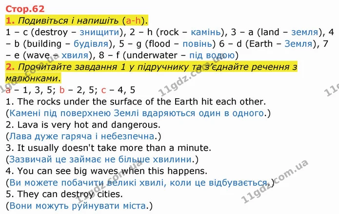 1. Подивіться і напишіть (а-h). — ГДЗ Зошит Англійська мова 4 клас Мітчелл