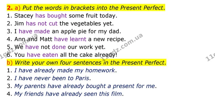 2. a) Put the words in brackets into the Present Perfect. — ГДЗ Зошит з граматики Англійська мова 5 клас Карпюк 2022