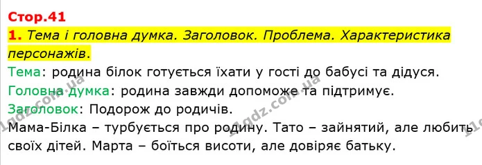 1. Тема і головна думка. Заголовок. Проблема. Характеристика персонажів. — ГДЗ Українська мова та читання 3 клас Большакова 1-2 ч.