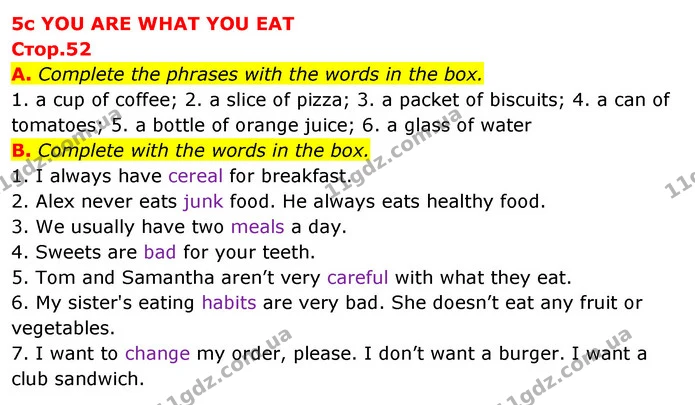 A. Complete the phrases with the words in the box. — ГДЗ зошит Англійська мова 5 клас Мітчелл