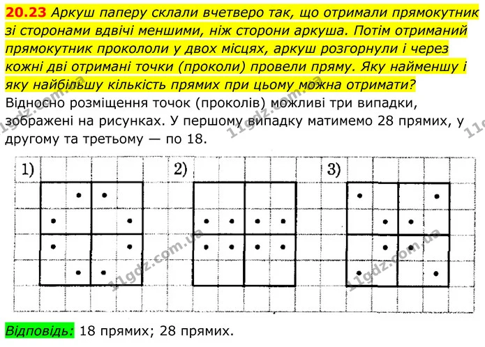 20.23 Аркуш паперу склали вчетверо так, що отримали прямокутник — ГДЗ Геометрія 8 клас Істер