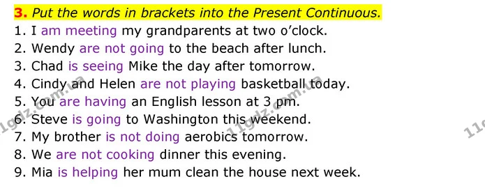 3. Put the words in brackets into the Present Continuous. — ГДЗ Зошит з граматики Англійська мова 5 клас Карпюк 2022