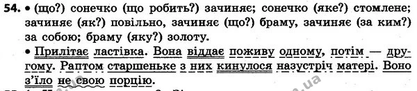 54 — ГДЗ Українська мова та читання 4 клас Захарійчук 2015