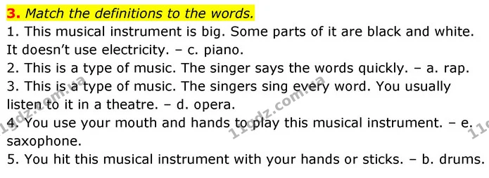 3. Match the definitions to the words. — ГДЗ робочий зошит Англійська мова 6 клас Prepare