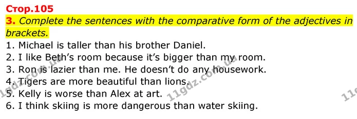 3. Complete the sentences with the comparative form of the adjectives in brackets. — ГДЗ Англійська мова 5 клас Мітчелл