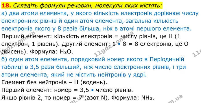 18. Складіть формули речовин, молекули яких містять: — ГДЗ Хімія 8 клас Мідак